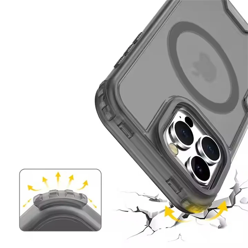 Funda de teléfono con armadura magnética 3 en 1 para Magsafe IPhone 16 15 14 13 12 Pro Max Plus 16Pro 15Pro accesorios de cubierta para IPones - imagen 3