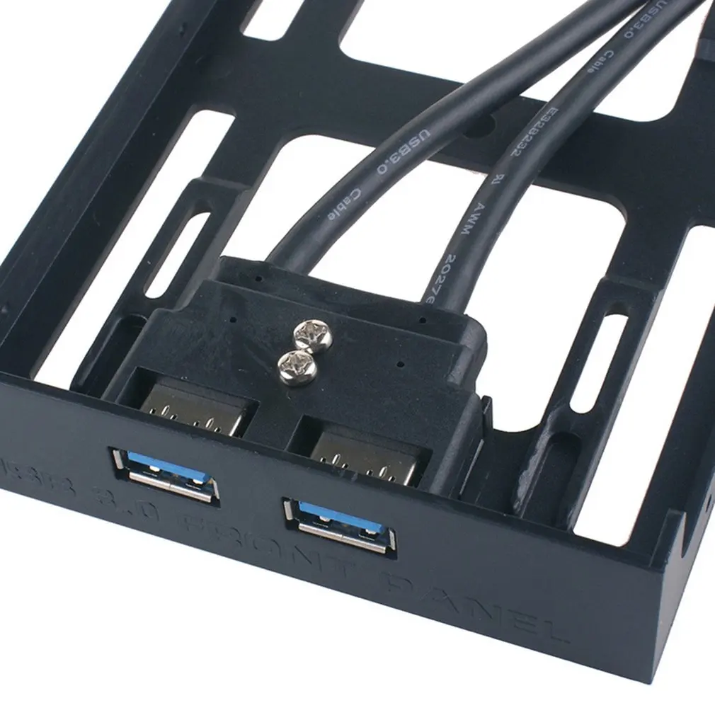 Panel frontal USB3.0 de 20 pines, adaptador de bahía de expansión de concentrador USB 3,0 de 2 puertos, soporte de plástico para PC, ordenador de escritorio, bahía de disquete de 3,5 pulgadas - imagen 5