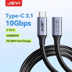 JEYI Cable USB-C Extensor 60W – Transferencia 10Gbps para iPad y portátil