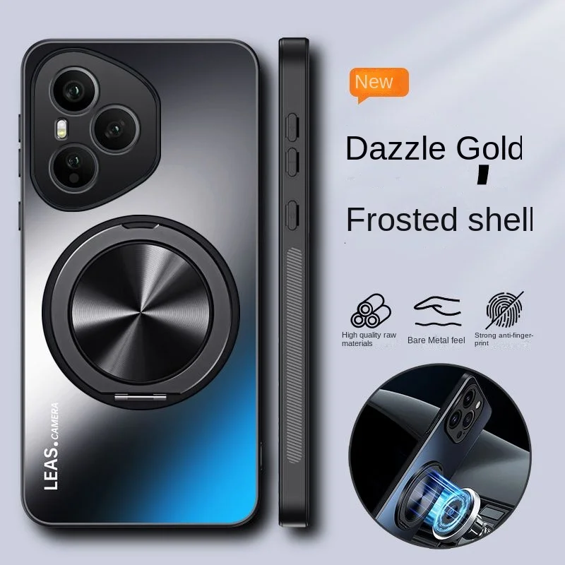 Para Huawei Honor 400 Pro funda dura mate con soporte de anillo funda protectora trasera magnética para Honor400 400Pro carcasa de teléfono