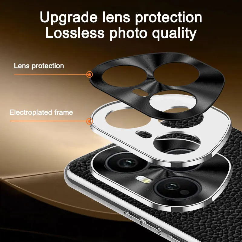 Para Huawei Honor 400 Pro funda de lujo de cuero Lichee funda protectora trasera para Honor 400 400Pro versión Global Shell - imagen 4