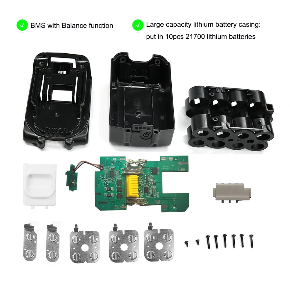 Caja de batería de alta capacidad de iones de litio de 18V para MAKITA Bl1860 Bl1840 Bl1830 BL1850 chip de circuito equilibrado herramienta de placa de protección BMS