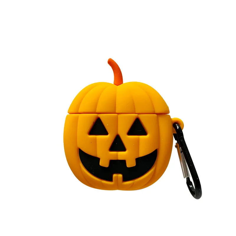Funda protectora de silicona suave con diseño de calabaza de Halloween 3D para Airpods Pro 2, Funda para Airpods 1/2, Funda - imagen 5