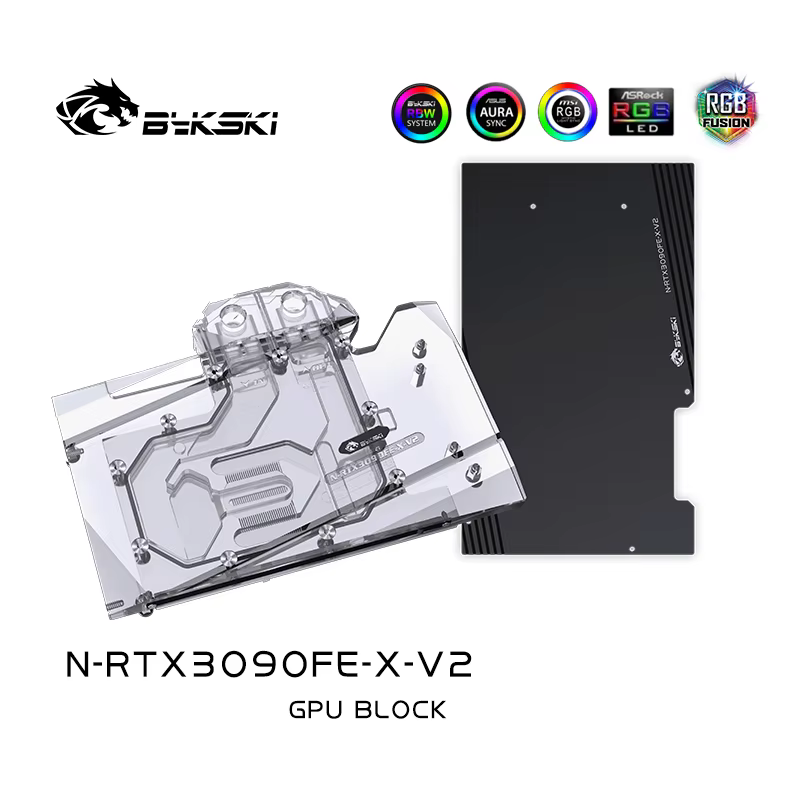 Bykski Bloque de Agua RTX 3090 Cobre – Compatible GPU FE A-RGB