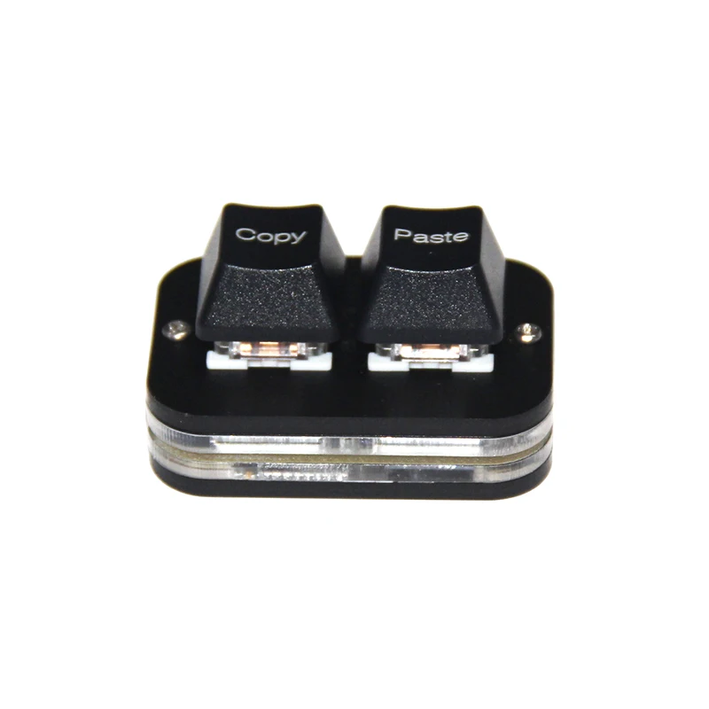 Miniteclado mecánico de pasta de copia para oficina, teclado de 2 teclas Blanco/negro para Word Excel PPT, Windows, portátil y PC - imagen 2