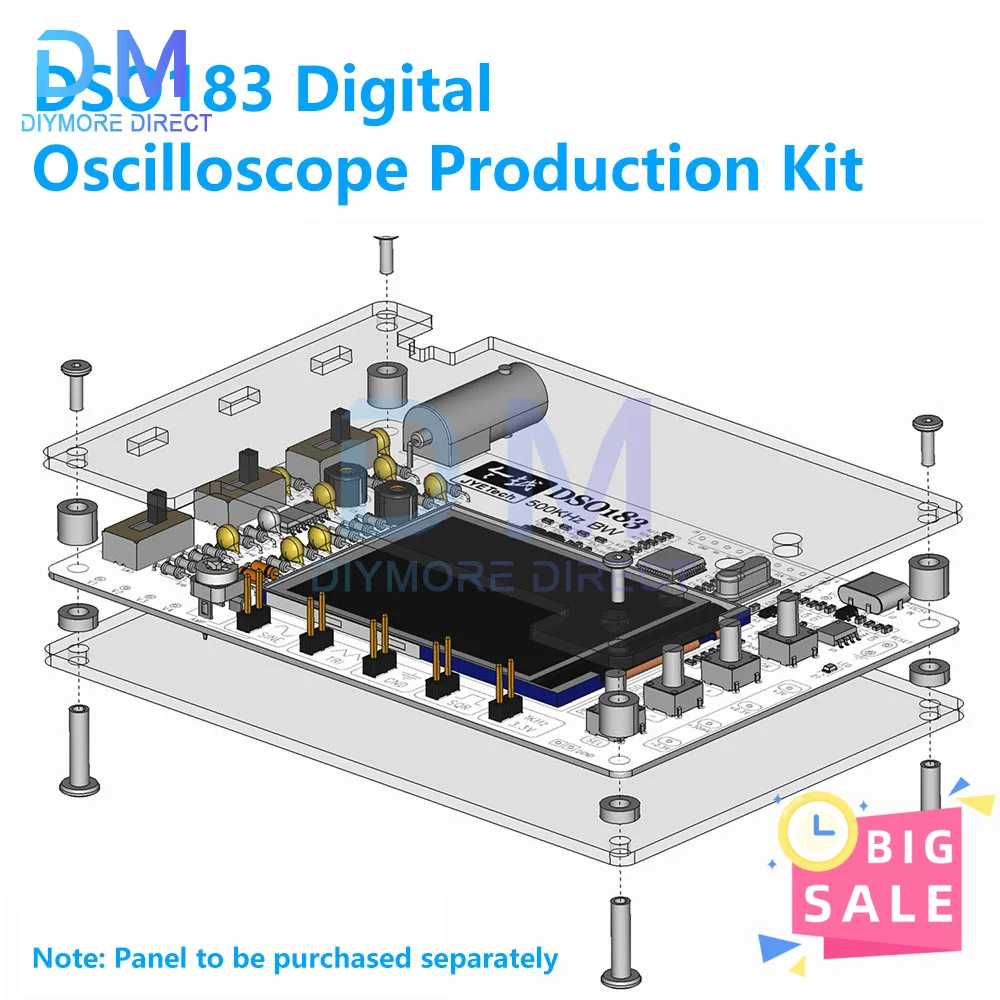 Osciloscopio Digital DC 5V DSO183, pantalla LCD TFT con Clip de prueba de sonda de cocodrilo, osciloscopio portátil DSOO138 de 0-500KHz - imagen 2