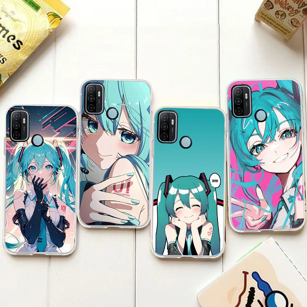 BD-32 Hatsune Mikus funda transparente para OPPO A53 A12S A5 A33 A31 A12 A54 A32 A55 F9 A9 Reno 3 5Z Pro - imagen 2