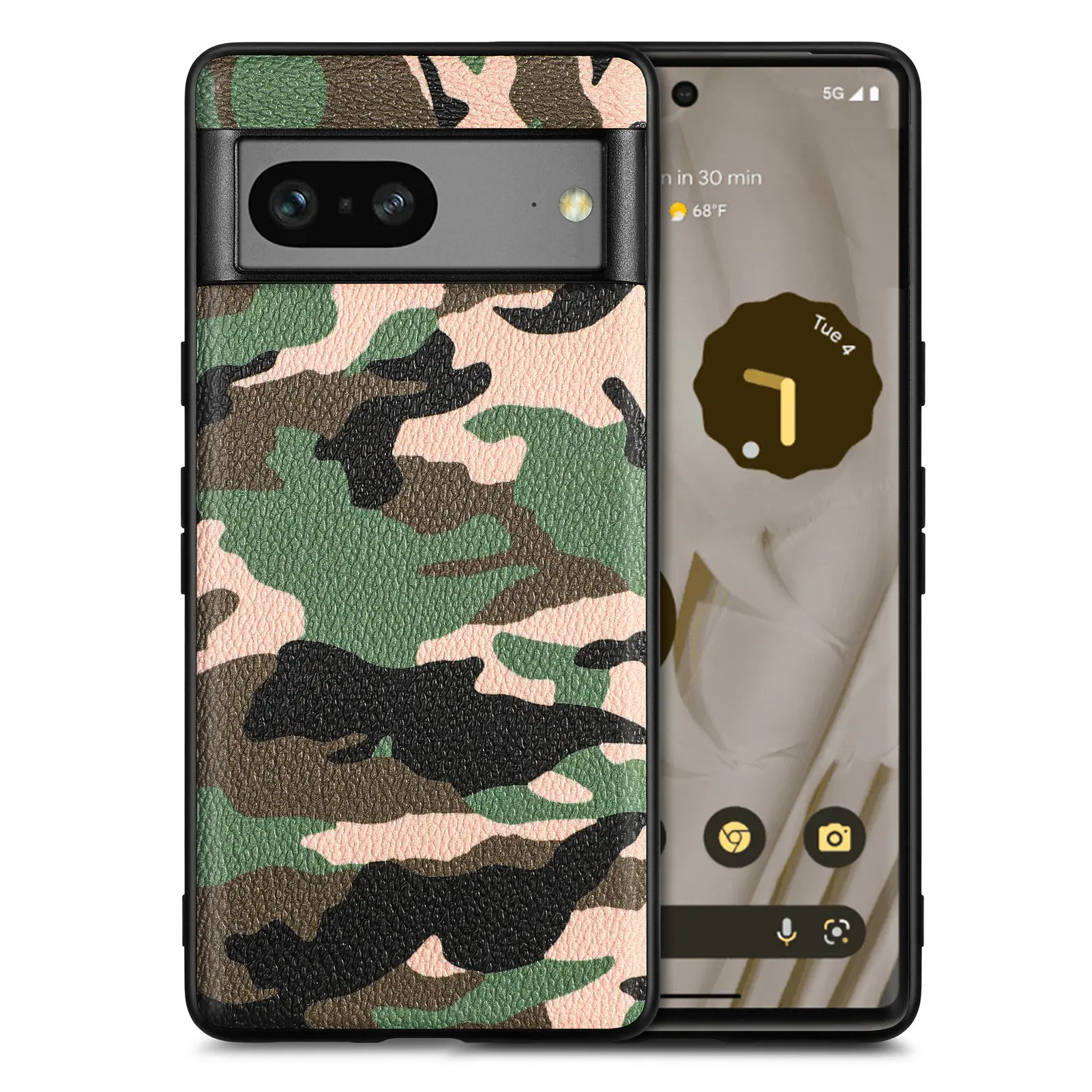 Funda de cuero de camuflaje de lujo para Google Pixel 7 7Pro TPU suave a prueba de golpes funda trasera ultrafina sensación de piel Fundas Coque