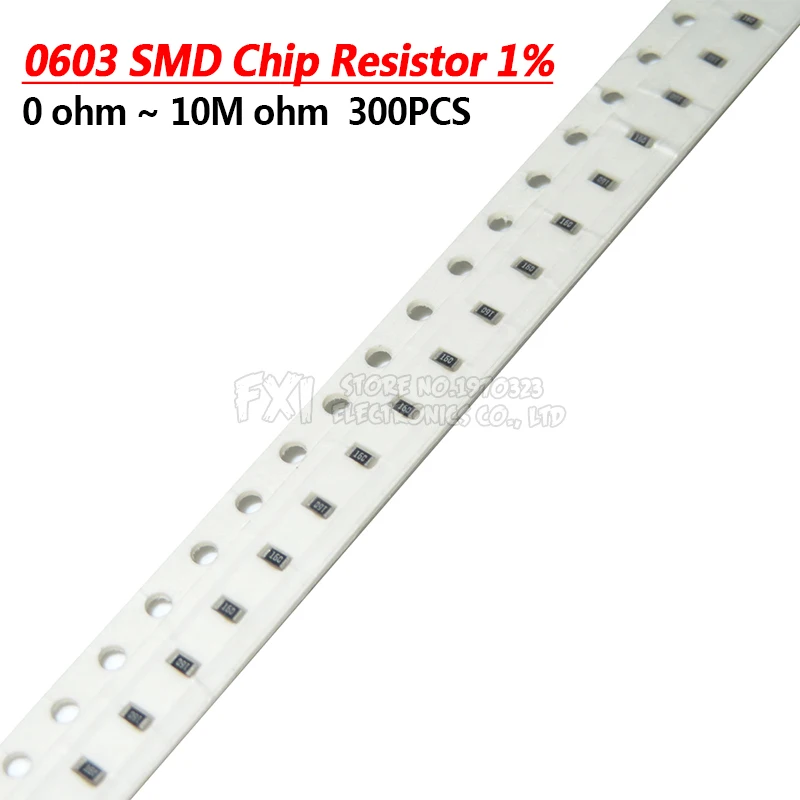 300 Uds 1% 0603 resistencia SMD 0R ~ 10M 1/10W 0 0,1 1 10 100 150 220 330 ohm 1K 2,2K 10K 100K 0R 0,1R 1R 10R 100R 150R 220R 330R 1M