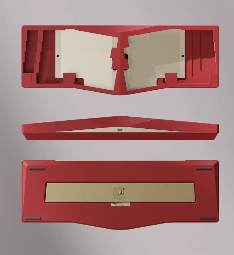 Kit de Teclado mecánico Neo Ergo Alice, Teclado ergonómico con pulverización de ánodo personalizado, Neo Ergo Plamrest, Tri modo, juego de Teclado Hotswap - imagen 2