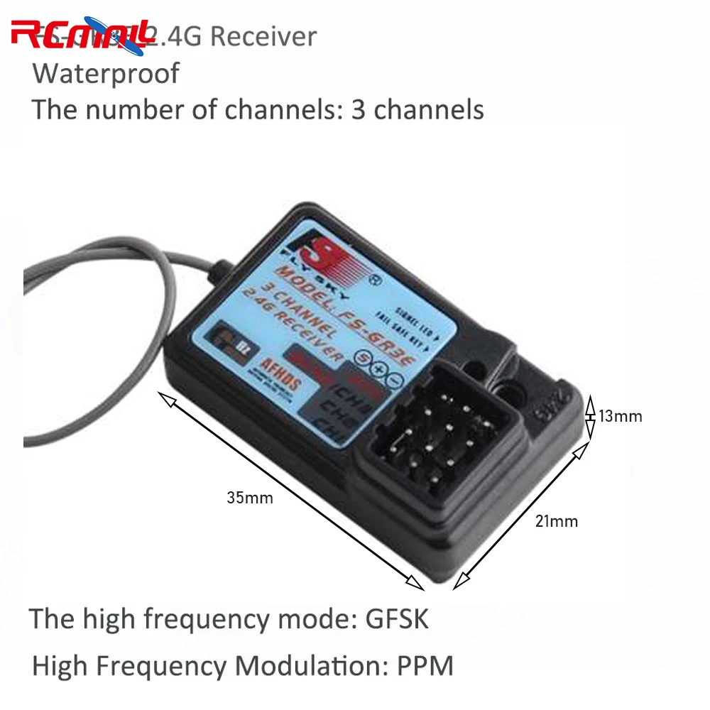 FlySky FS-GR3E Receptor impermeable 3 canales 2,4 GHz CC 4,0-6,5 V para FS-GT3B FS-GT3C FS-GT2B FS-GT2G FS-GT2F FS-GT2E FS-GT2 - imagen 5