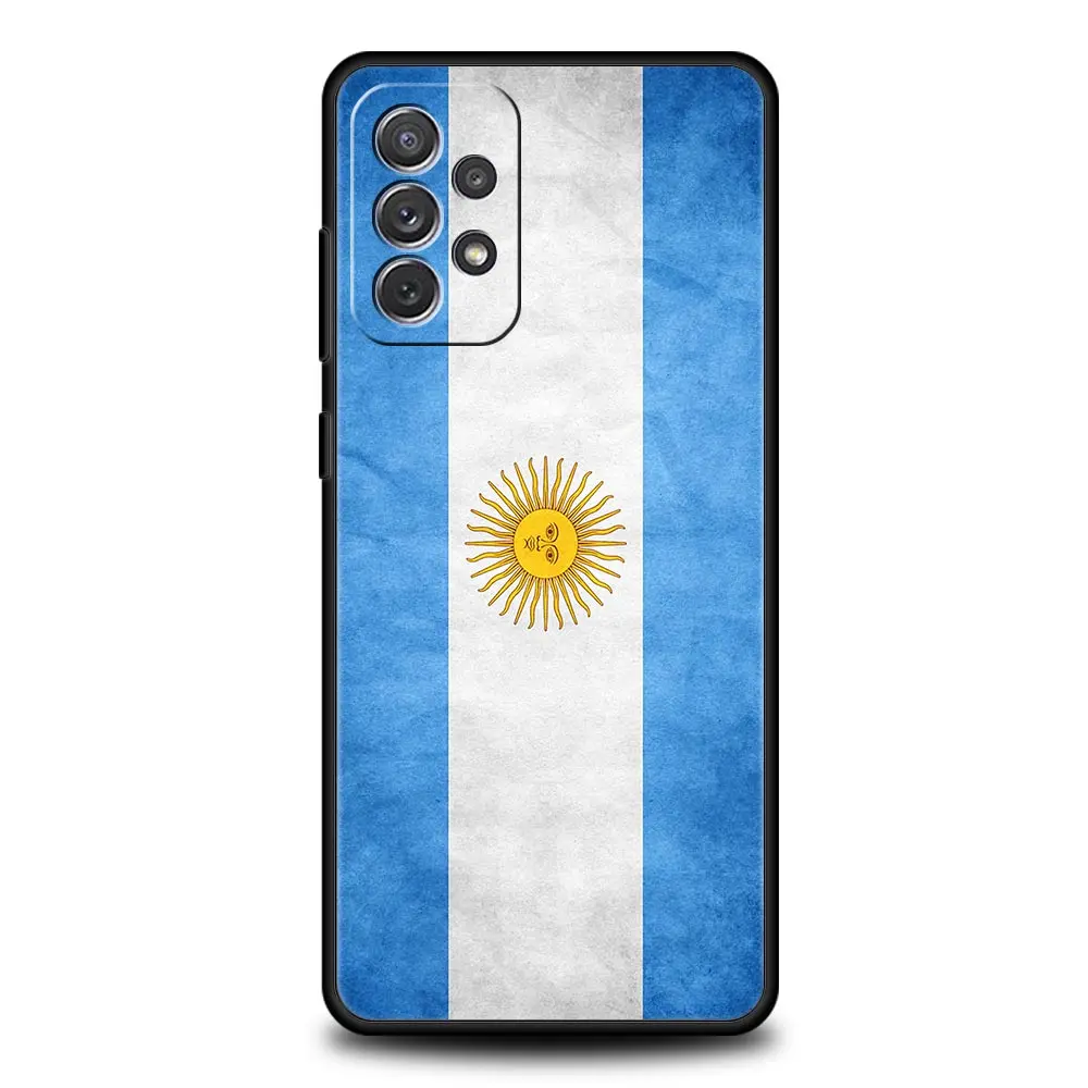 Funda de teléfono con bandera Argentina Soccer 10 para Samsung Galaxy A51 A71 A21S A12 A11 A31 A52 A41 A32 A01 A23 A33 A53 A73 A03 A13 5G - imagen 2