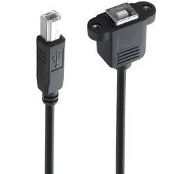 Cable de extensión de impresión USB B macho a hembra con orificio para tornillo de oreja, puerto cuadrado USB, Cable de datos macho a hembra para impresora