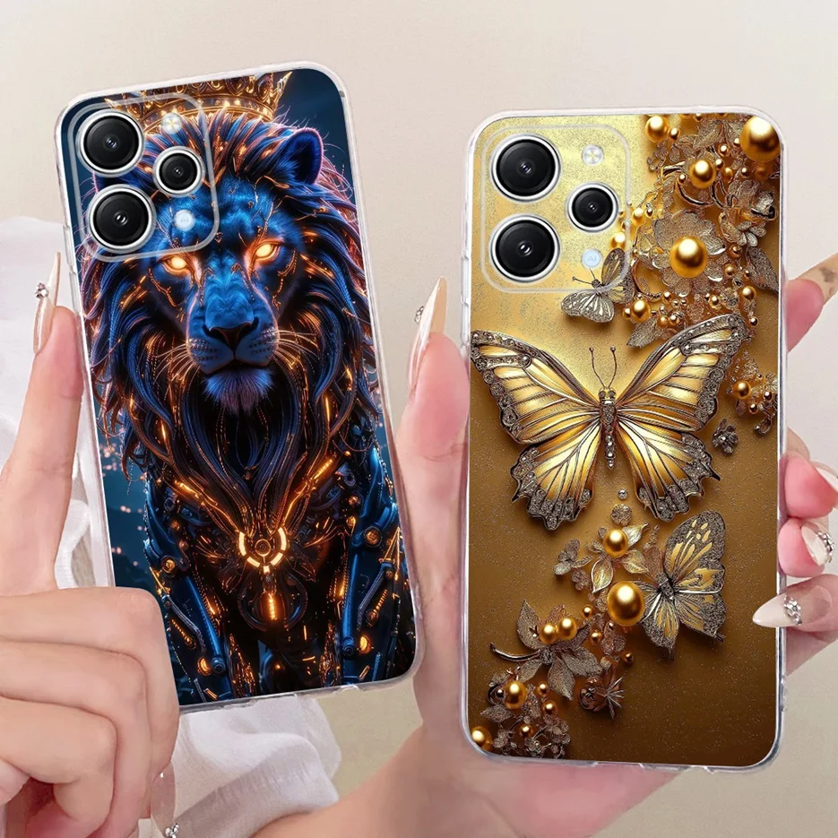 Para Xiaomi Redmi 12 funda de lujo mariposa árbol pintado cubierta 6,79 ''funda de teléfono delgada suave para Xiaomi Redmi 12 Redmi12 Fundas bolsas - imagen 2