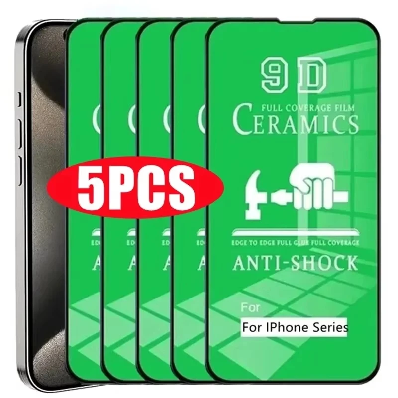 1-5 uds 9D Protector de pantalla de cerámica para iPhone 13 11 17 Pro Max Air 16 15 14 12 Mini XR Xs X 7 8 Plus SE película protectora suave - imagen 2
