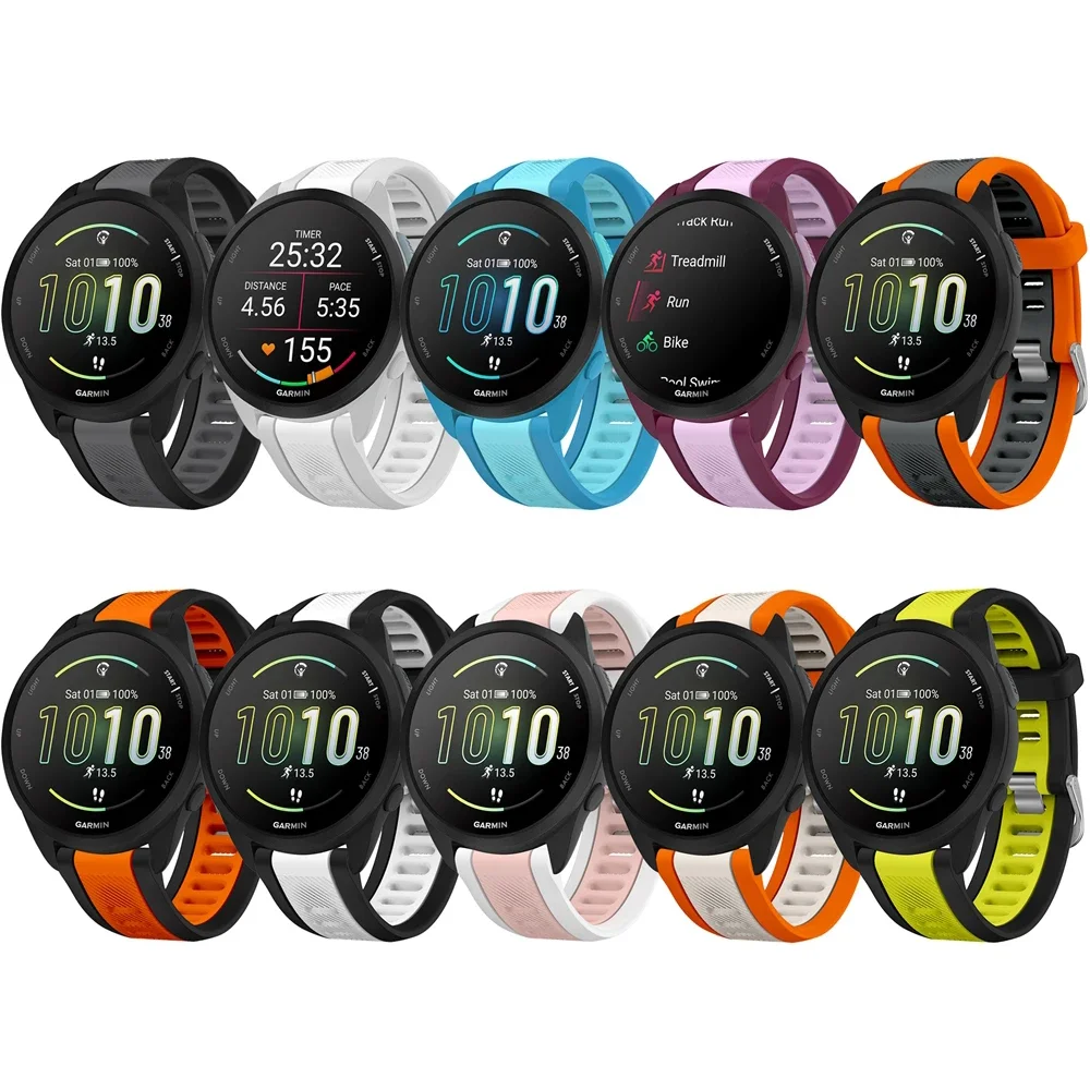 Correa de silicona de liberación rápida de 20mm para Garmin Forerunner 165 banda de música para Garmin Vivoactive 3 5 Venu SQ 2 correas de reloj - imagen 2