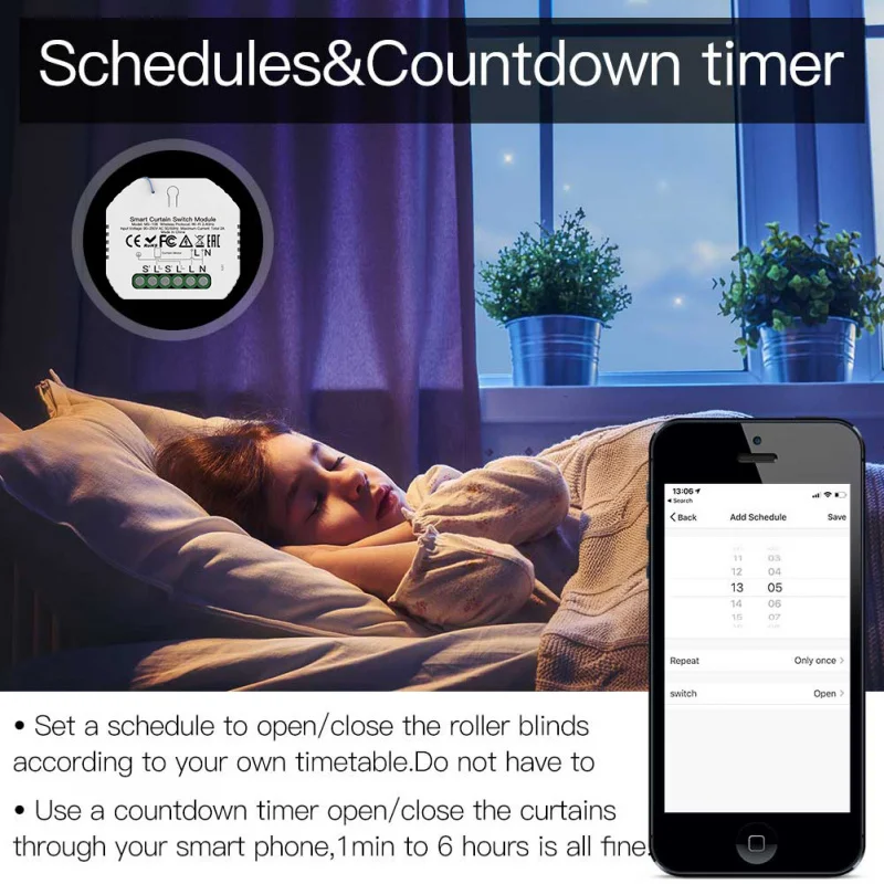 Tuya WiFi interruptor de cortina inteligente aplicación y Control de voz controlador de Motor de cortina módulo de automatización DIY funciona con Alexa/Google Home - imagen 5