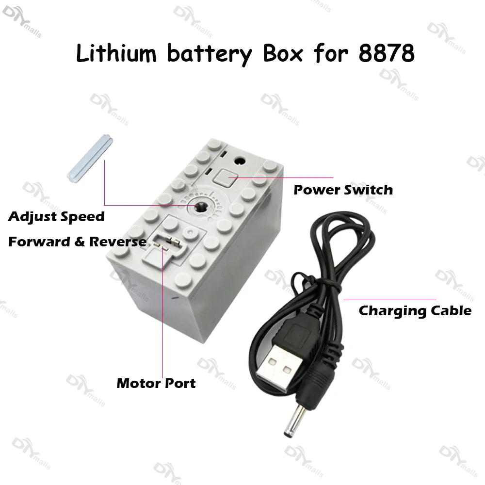 Caja de batería de litio recargable MOC 7,4 V para bloques de construcción MOC funciones de energía 59510 8883 servomotor coche 8878 8881 - imagen 2