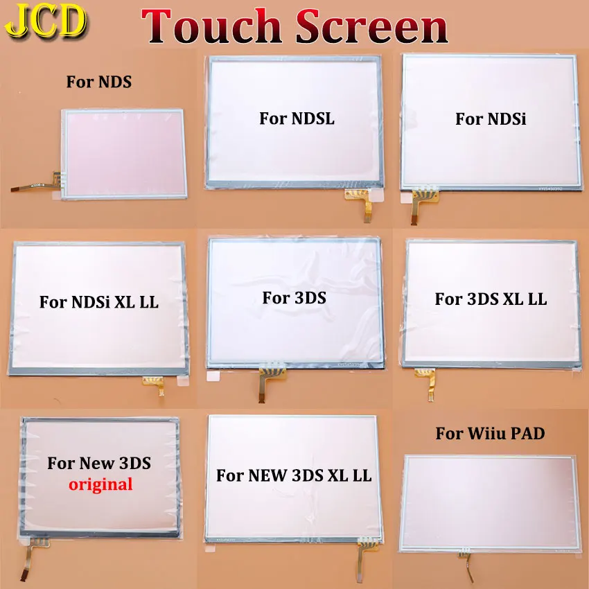 JCD Panel de pantalla táctil cristal digitalizador para NDS Lite NDSL NDSi LL XL para 3DS 3DSLL 3DSXL nuevo 3DS XL LL WiiU PAD consola
