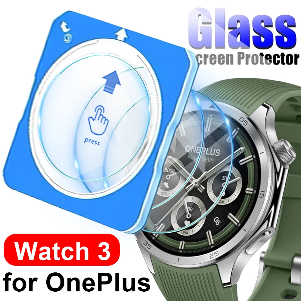 1-5 uds vidrio templado de fácil instalación para OnePlus Watch 3 Protector de pantalla 9H cobertura completa película protectora transparente antihuellas
