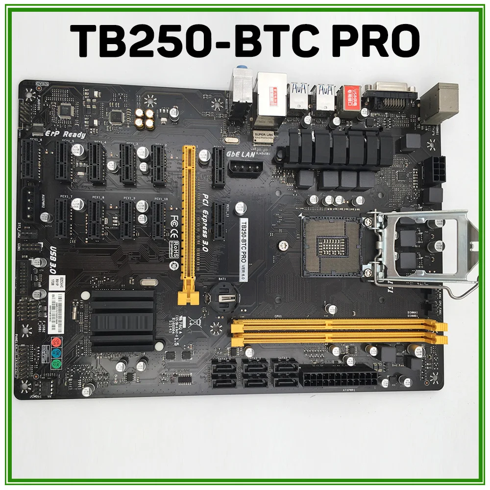 TB250-BTC PRO para placa base de escritorio BIOSTAR, 12 ranuras gráficas, LGA1151, DDR4, compatible con GTX1060 - imagen 2