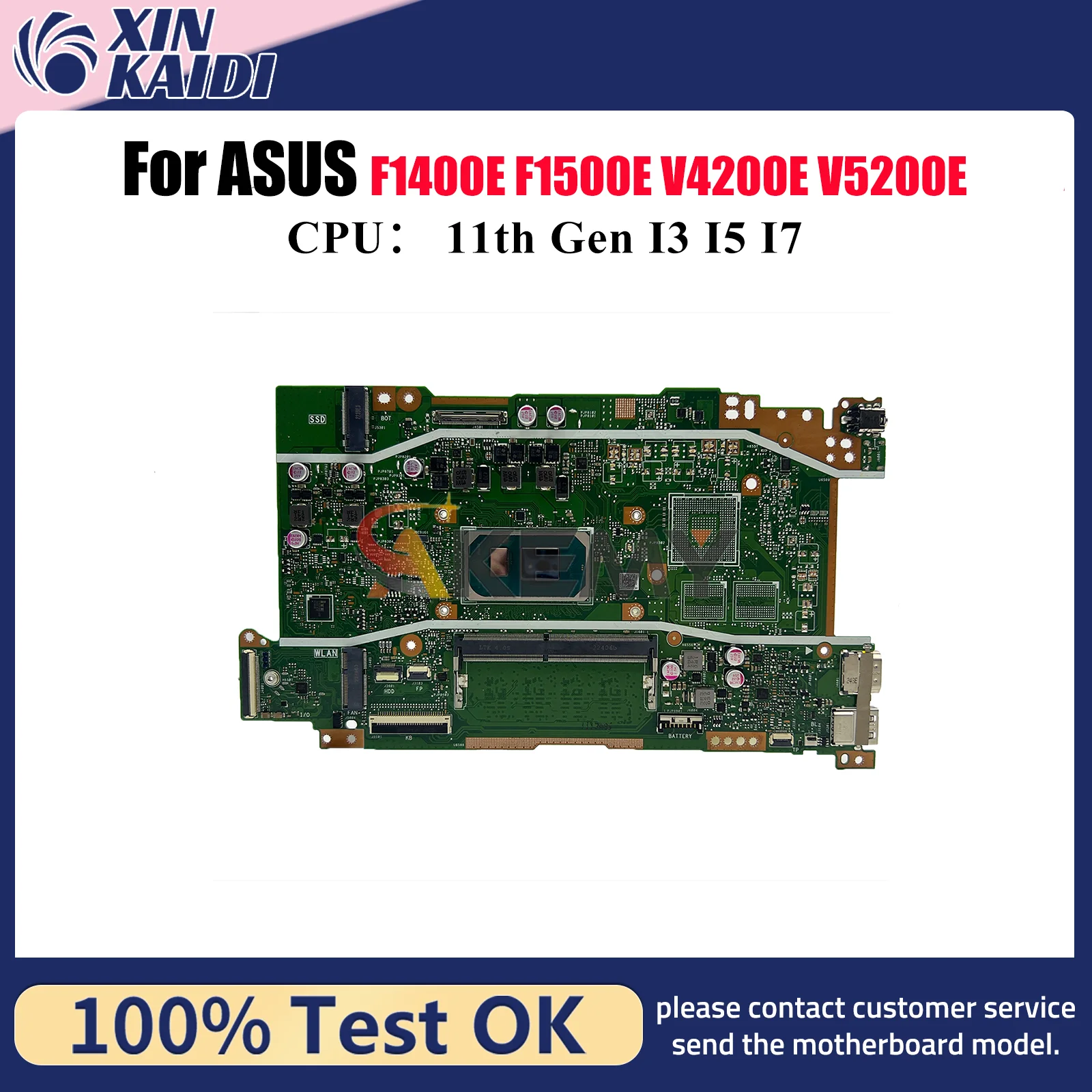 Placa base para ordenador portátil X415EA para ASUS VivoBook V4200E F1400E X415E X415EQ X415EP F1500E V5200E X415EA con CPU I3 I5 I7