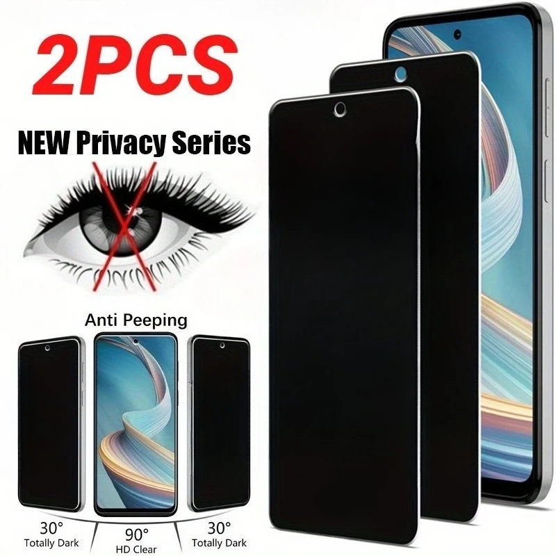 2 uds vidrio templado antiespía para Redmi Note 14 5G 13 12 Pro 14S 12S 11S Protector de pantalla para Redmi 14C 13C 12C 10 9 película de vidrio