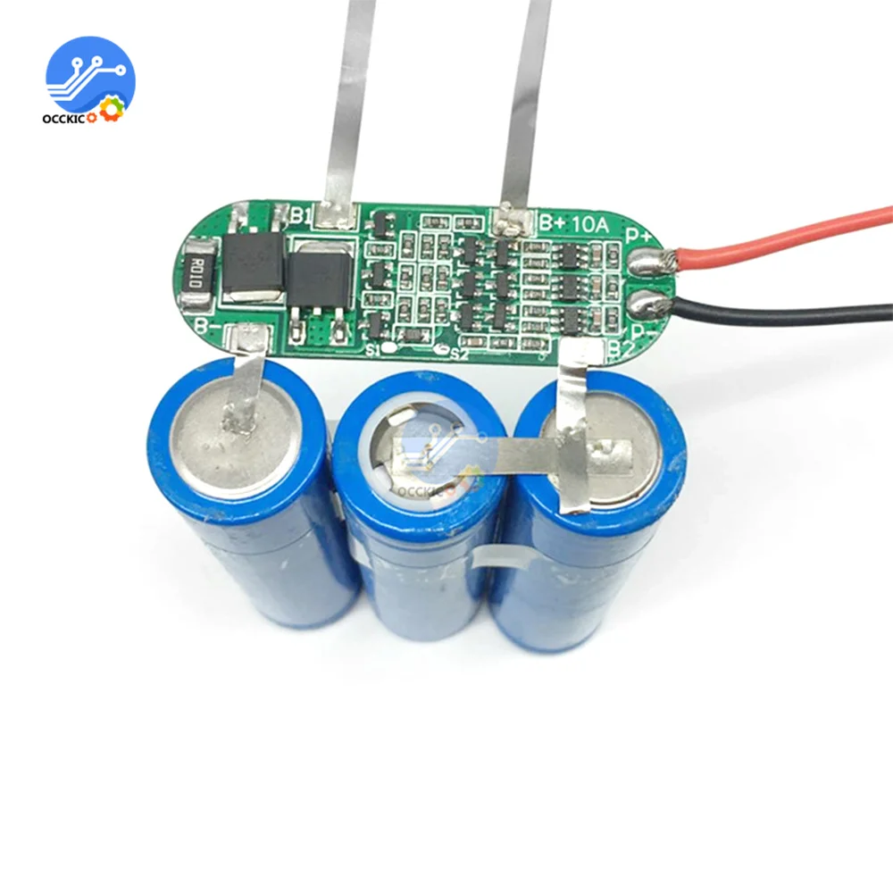 Placa de protección de cargador de batería de litio BMS 3S 10A 12V para carga de celda de batería de iones de litio 18650 V-11,1 V con equilibrio - imagen 3