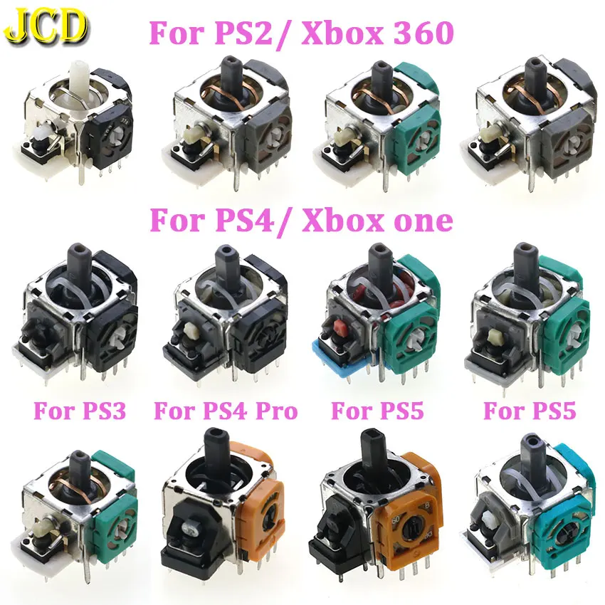 JCD 2 uds para Xbox One 360 controlador 3D Joystick analógico agarre Sensor módulo potenciómetro para PS5 PS2 PS3 PS4 Pro Gamepad