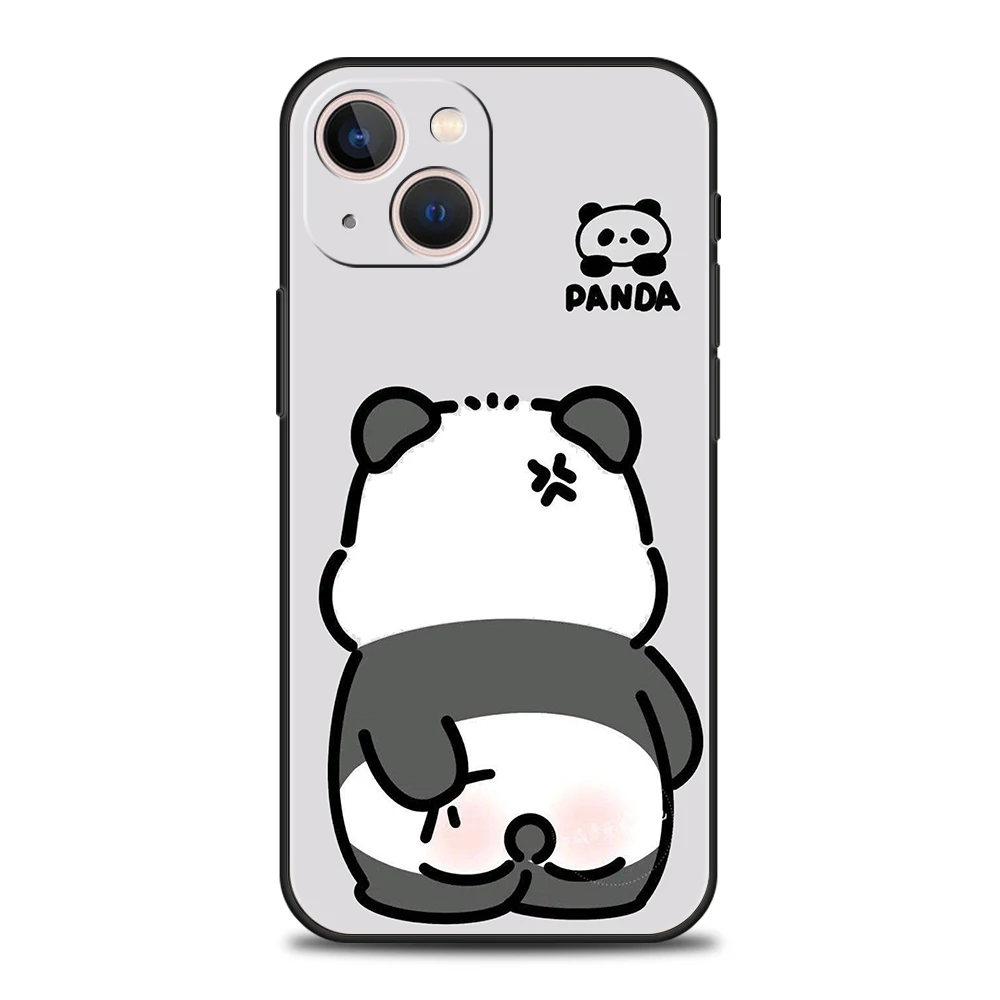 Funda de teléfono suave de TPU de lujo para iPhone 17 Air 16E 16 11 15 14 Pro MAX 12 13 7 8 Plus X XR XS SE 2022 cubierta de panda de dibujos animados - imagen 2