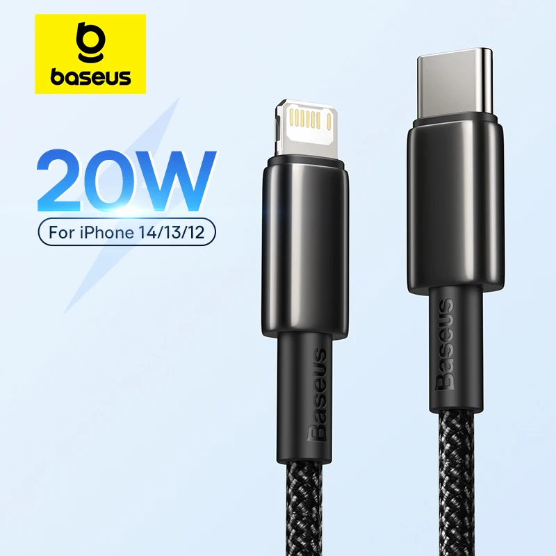 Baseus Cable USB-C 20W PD Carga Rápida para iPhone y Macbook