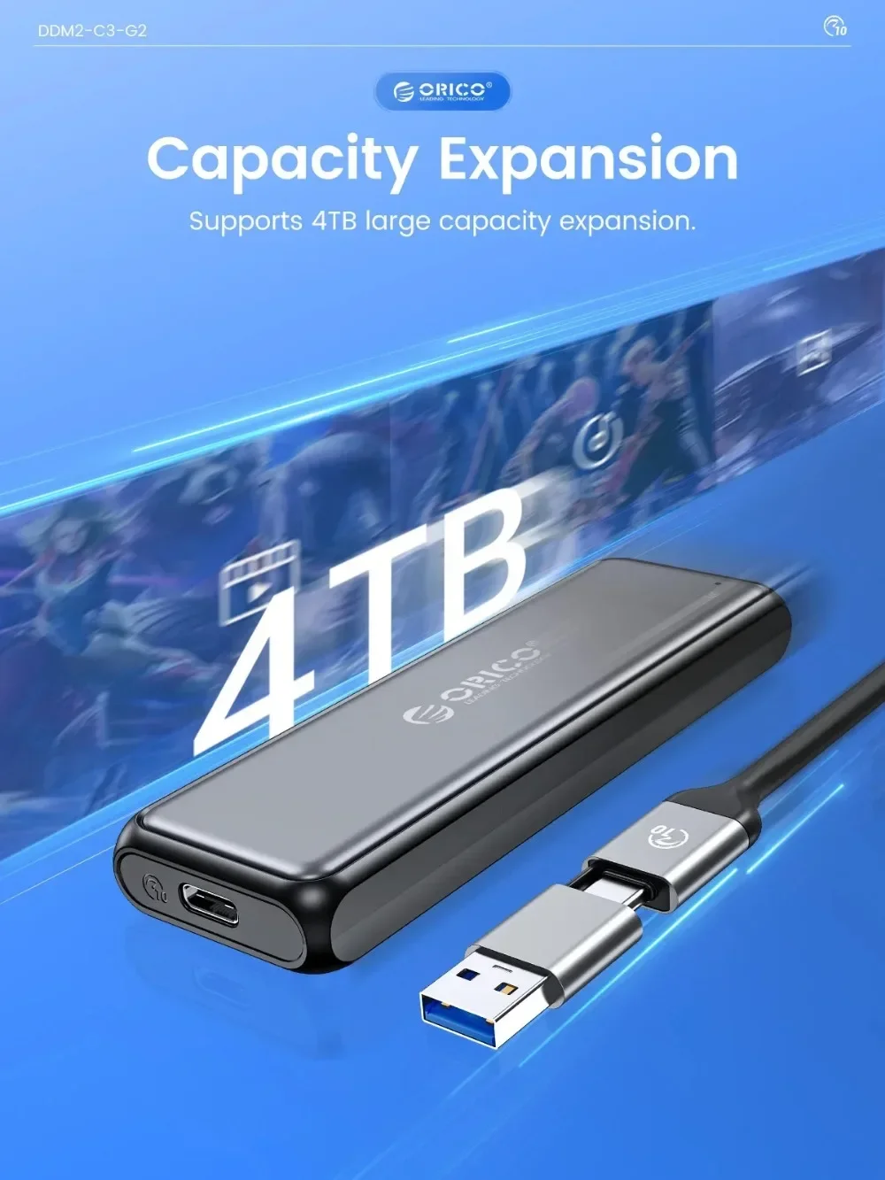 ORICO-carcasa SSD M.2 NVMe SATA de aluminio, caja de unidad de estado sólido, accesorios de ordenador portátil, 10gbps, libre de herramientas - imagen 5