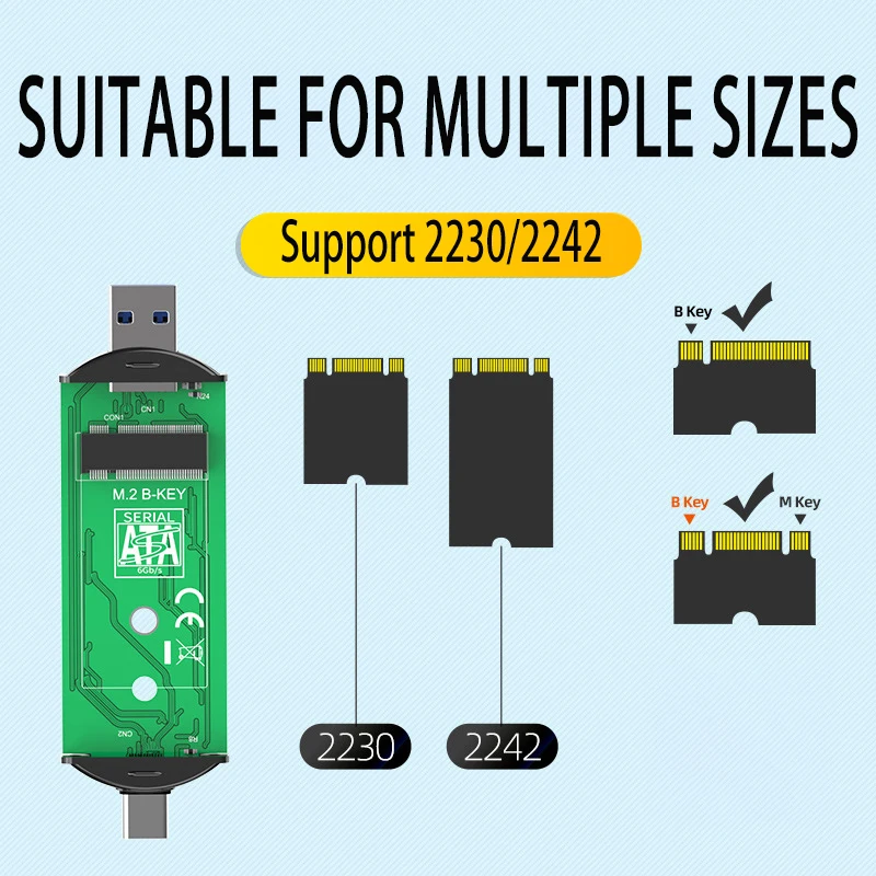 UTHAI-caja de unidad de estado sólido M.2 SATA, carcasa de aleación de aluminio, transmisión de Chip JMS576, interfaz Dual en línea, K1683 USB/tipo C, 1G en 3s - imagen 4
