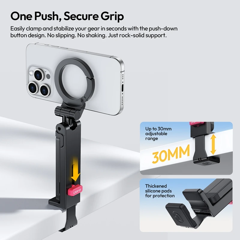 Ulanzi MA88 MagLock soporte para teléfono 3 en 1 trípode de escritorio palo de Selfie de mano para viajes cocina transmisión en vivo Vlog Shots