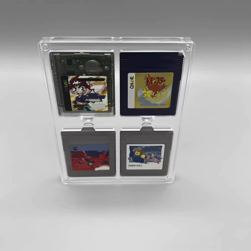 Cubierta de succión acrílica magnética de alta transparencia 4 en 1, caja de almacenamiento para juegos, carcasa dura para cartucho para GameBoy GB GBC - imagen 3