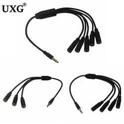 Divisor de Audio de 3,5mm Y Jack 1 macho a 5 4 3 2 hembra M/F Cable de 3,5mm adaptador de conector de auriculares estéreo accesorios para auriculares
