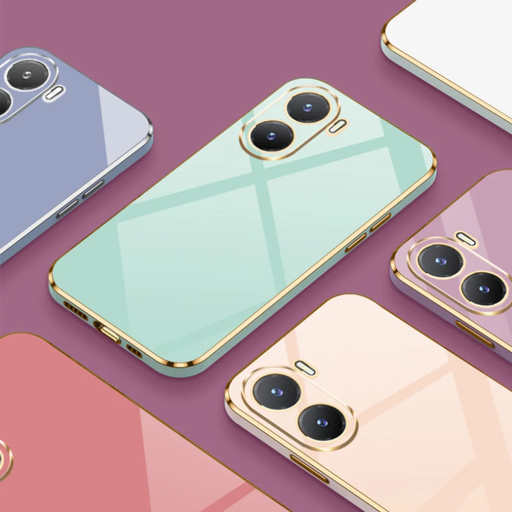 Carcasa de lujo para Vivo Y56, cubierta de TPU suave de borde recto, A prueba de golpes, V2225, V2204, V2214 - imagen 2