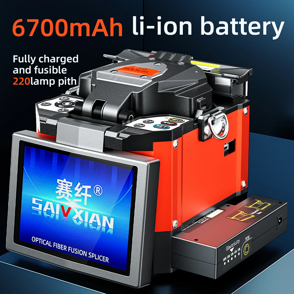Máquina empalmadora de fusión SAIVXIAN A-80S, máquina de empalme 6S con kits de herramientas de medidor de potencia óptica VFL, multilingüe - imagen 5