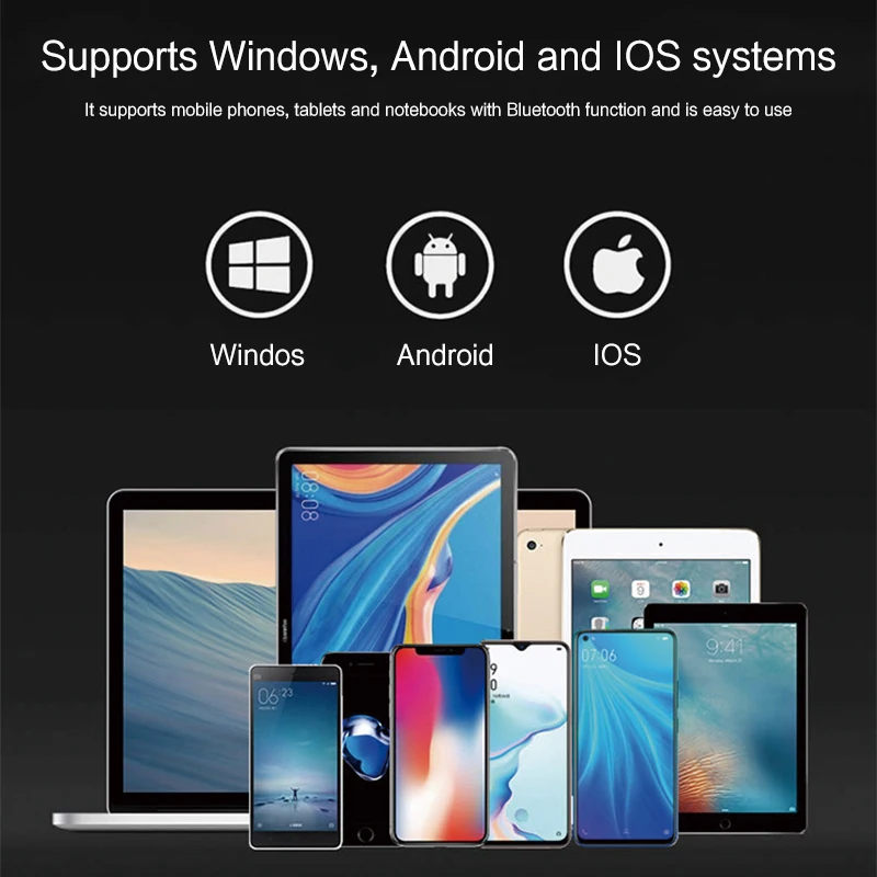 HUWEI Mini teclado Bluetooth inalámbrico plegable ruso español árabe hebreo portugués con panel táctil para Windows, Android, IOS - imagen 5