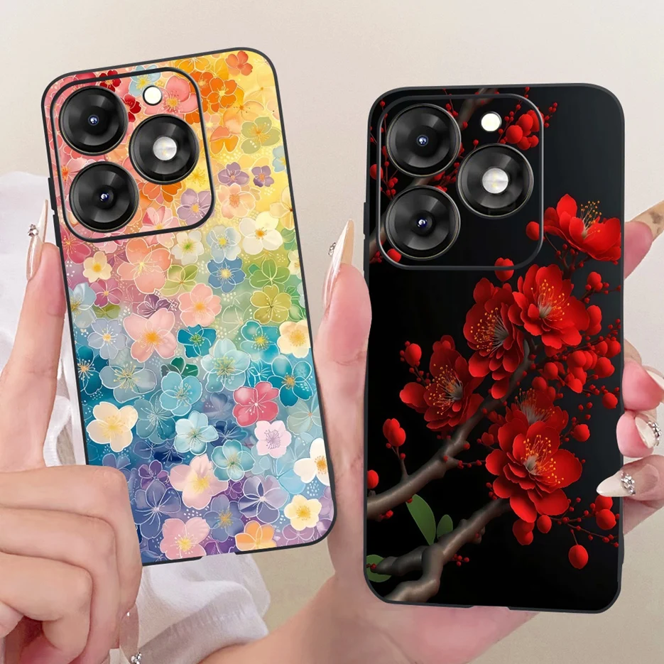 Para Itel A60 A70 funda de lujo flor mariposa cubierta pintada suave TPU funda de teléfono para Itel A60s A 60 70 ItelA60 ItelA70 A665L bolsas - imagen 3