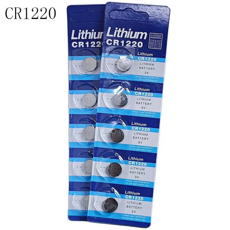 10 unids/lote CR1220 1220 3V pila de botón batería de litio de buena calidad