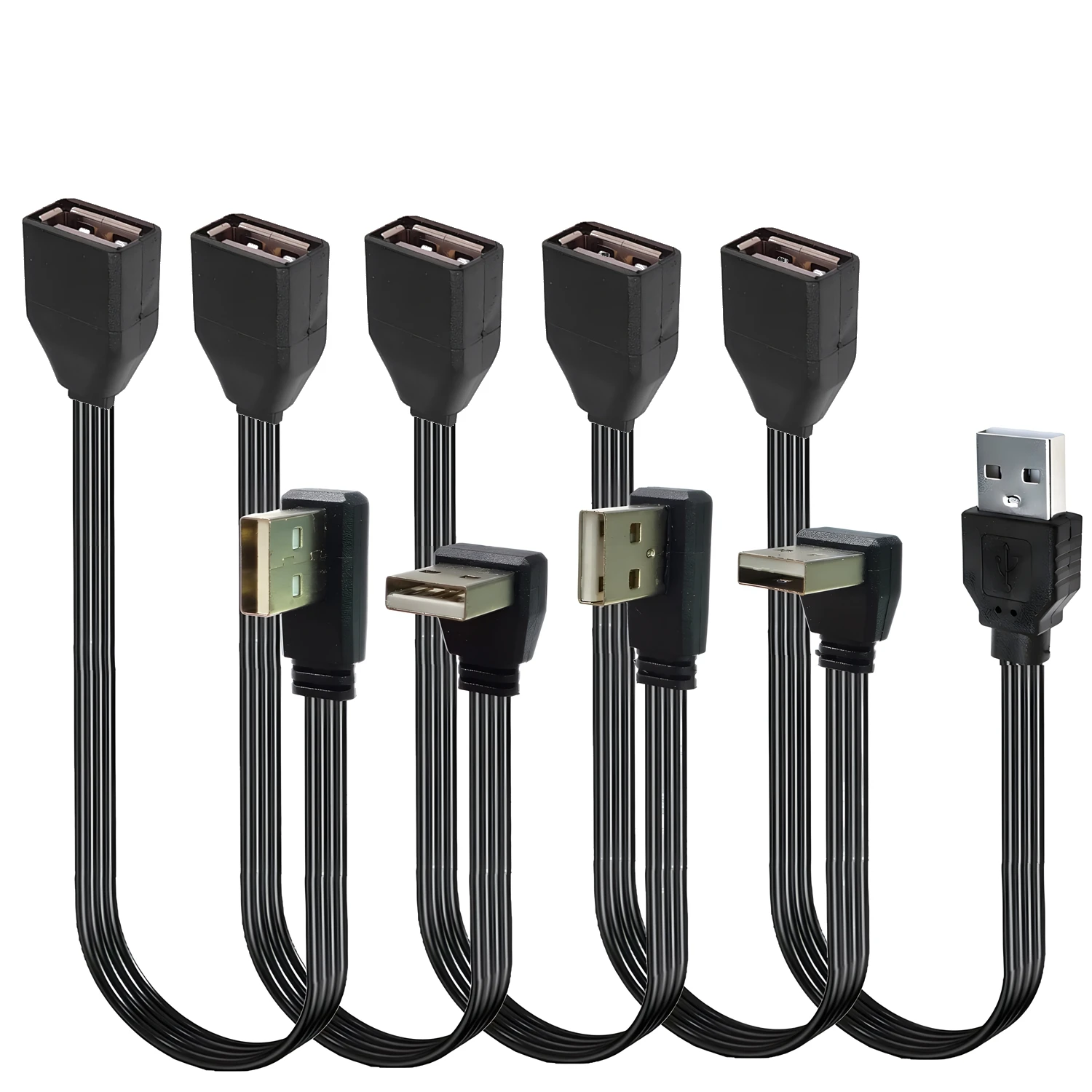 30cm 50cm 100cm 90 grados arriba, abajo, izquierda y derecha en ángulo USB 2,0 A macho a USB hembra cable adaptador de extensión 5cm 10cm 20cm - imagen 3