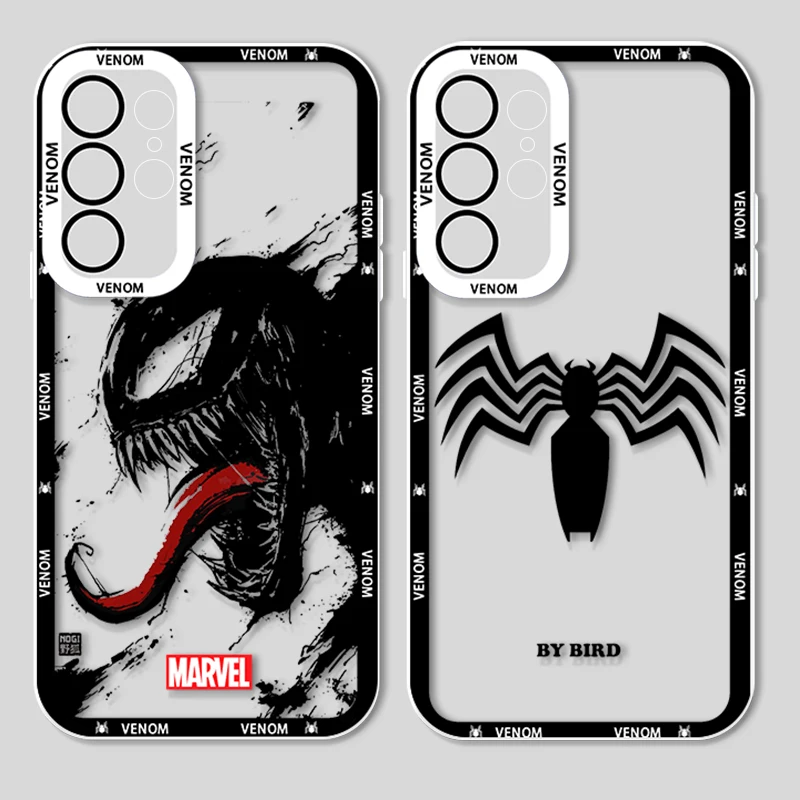 Marvel superhéroe venom cool para Samsung Galaxy S24 S23 S22 S21 S20 Plus FE Ultra A52 A53 A54 Angel Eyes funda transparente para teléfono - imagen 2