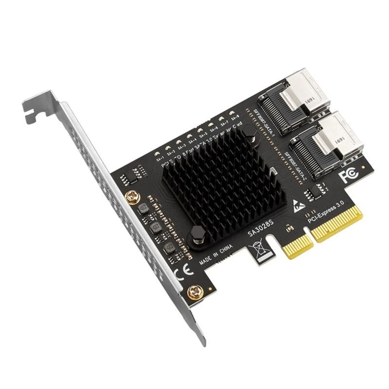 F3KE PCI-E a Minisas SFF8087 8 Puerto SATA3.0 Tarjeta expansión PCIe a SFF 8087 - imagen 5