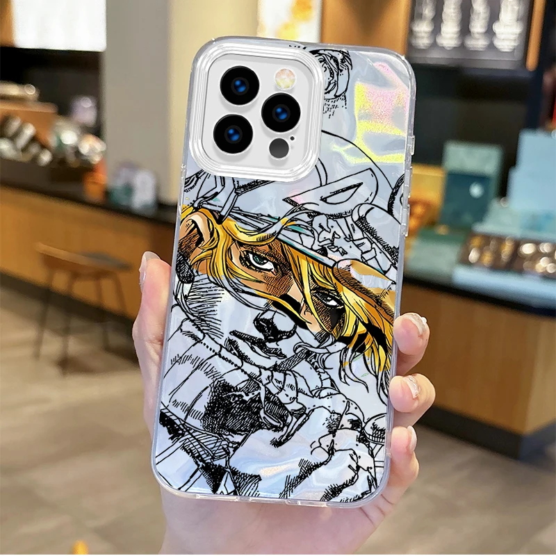 Gyro Zeppeli JoJo Steel Ball Run gradiente para iPhone 16 Pro Max funda 15 14 13 12 11 8 7 Pro Max Plus XS XR cubierta dura a prueba de golpes - imagen 4
