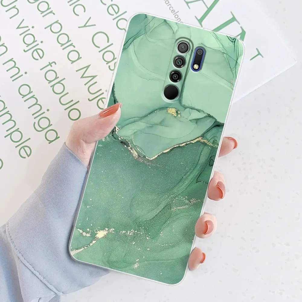 Para Xiaomi Redmi 9 funda de 6,53 pulgadas para Redmi 9 acuarela mármol transparente silicona suave TPU funda para Redmi 9 cubierta parachoques trasero - imagen 5