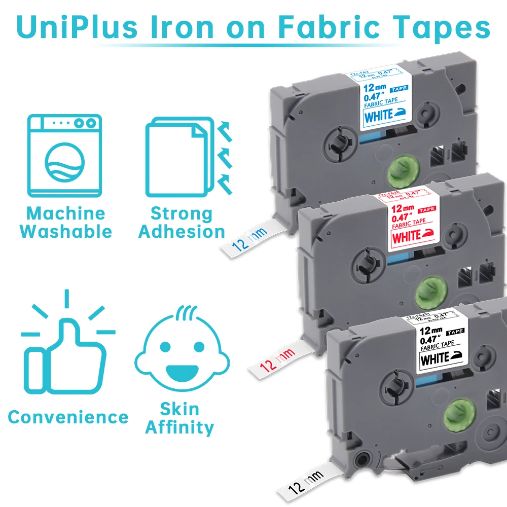 Cinta de tela para planchar en ropa, cinta de tela Compatible con Brother de 12/18/24mm tze FA231 FA3 FA3R FA241 para impresora Brother p-touch H110 - imagen 3