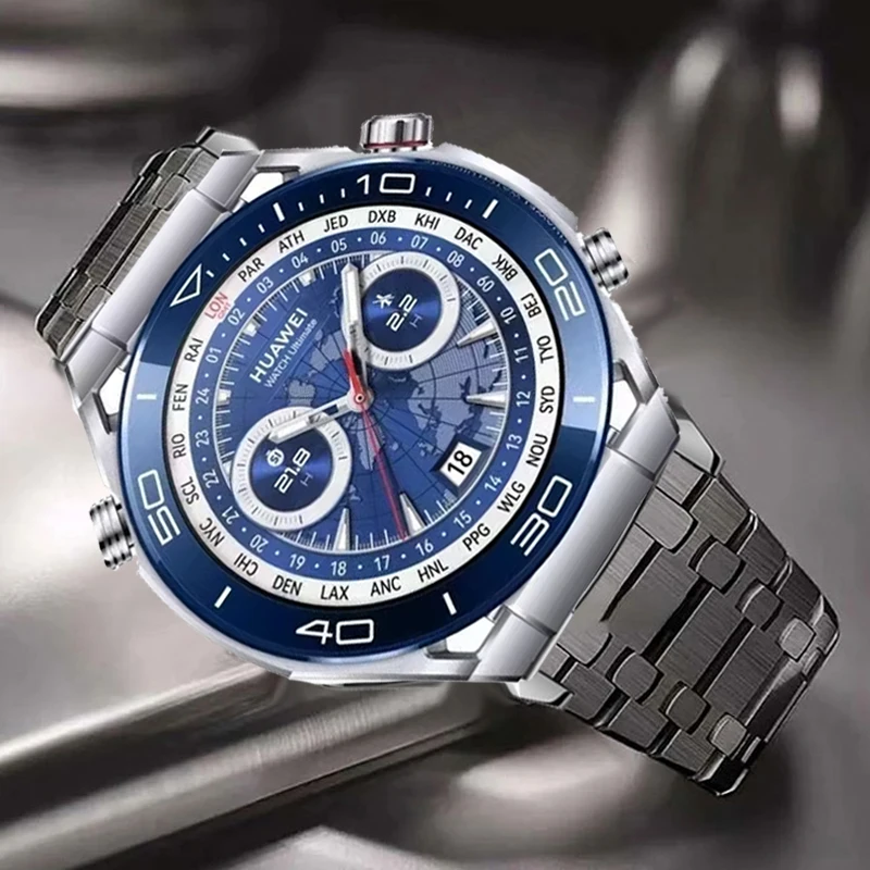 Correa de acero inoxidable de 22mm para HUAWEI WATCH Ultimate/Buds, correa de lujo de Metal para Huawei Watch 3 4 5Pro/GT5 4 3 2 46mm GT2e GT3 SE