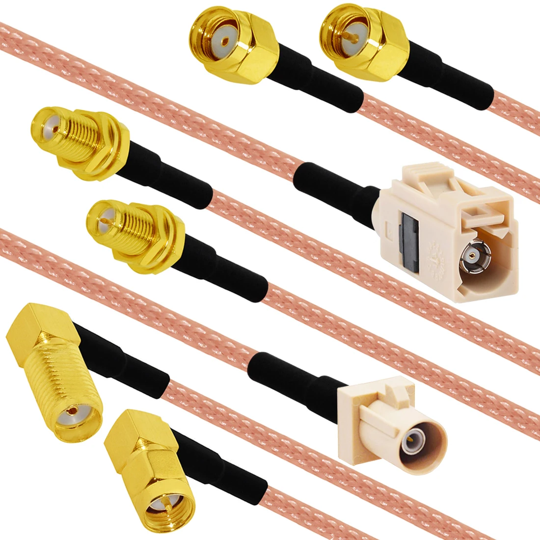 Fakra I tipo macho hembra BeigeTo SMA enchufe Jack Cable adaptador RG316 15cm /30cm/50cm/100cm venta al por mayor nuevo para conexión de coche - imagen 2