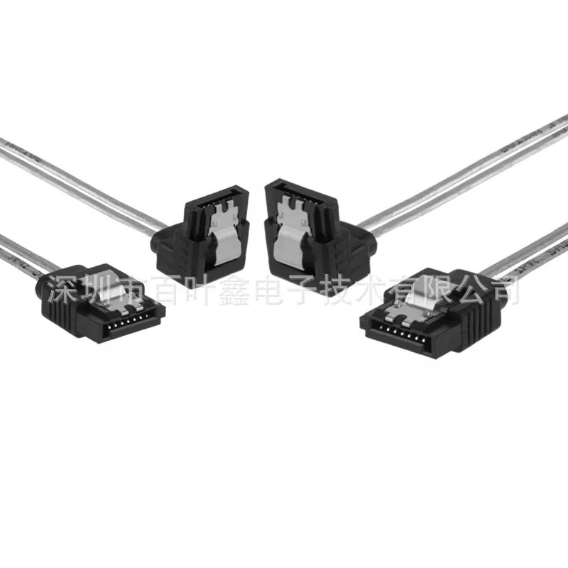 Cable de datos SATA3 Serial ATA de 180 a 90 grados, 6 Gb/s, con pestillo para disco duro HDD SATA 3,0 SATAIII de 6Gbps/SSD plateado - imagen 5